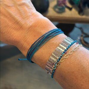 Pura Vida Teal and Gold Bracelet Trio